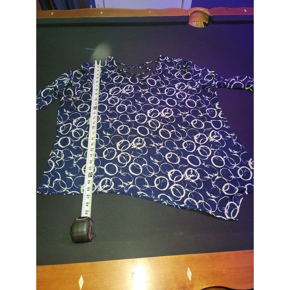 Avenue Women's Blue Polyester Round Neck Long Sleeve Pullover Blouse Size 22/24 - Picture 13 of 13